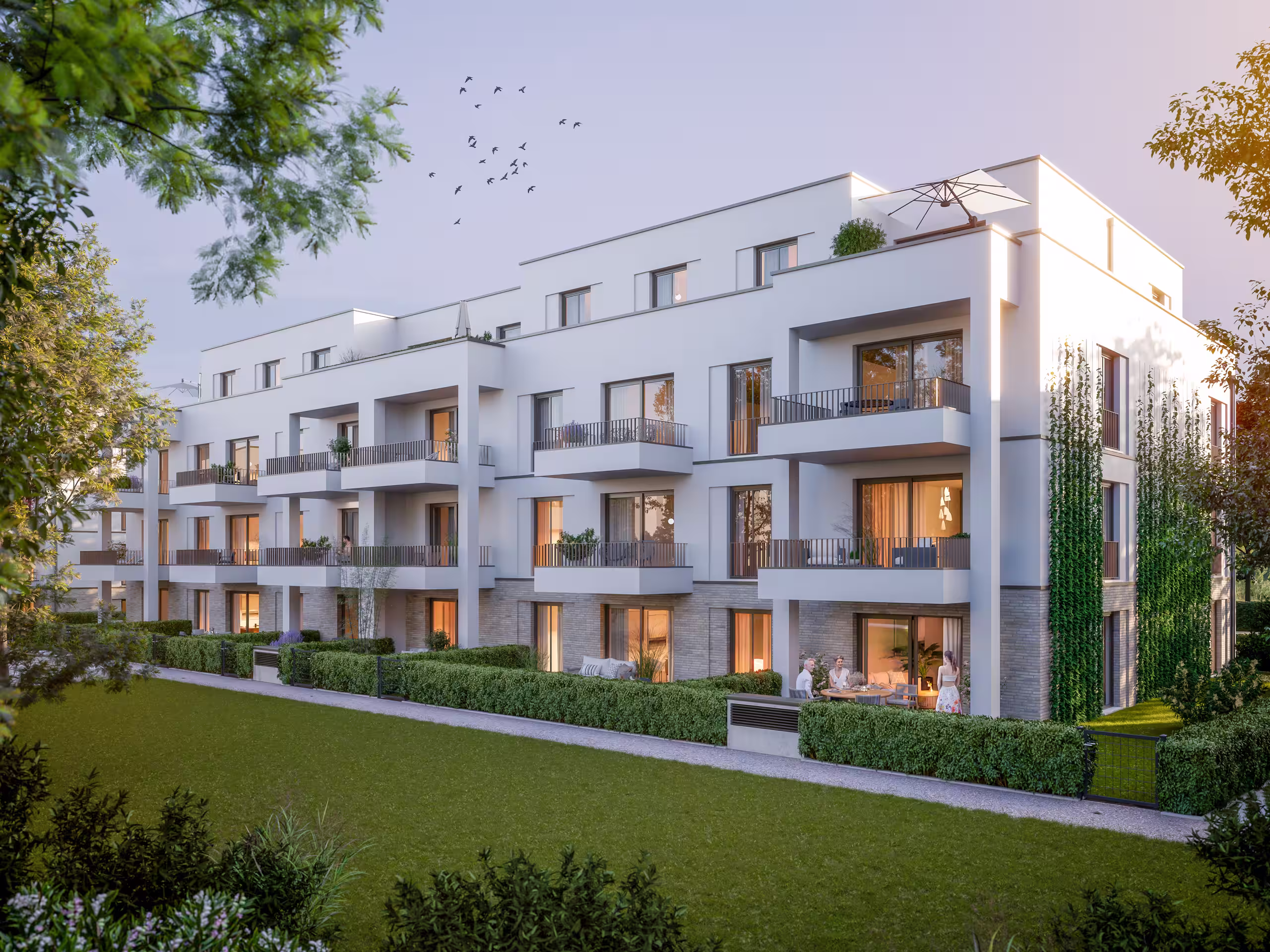 Kaisergärten Brühl – Visualisierung Abendstimmung