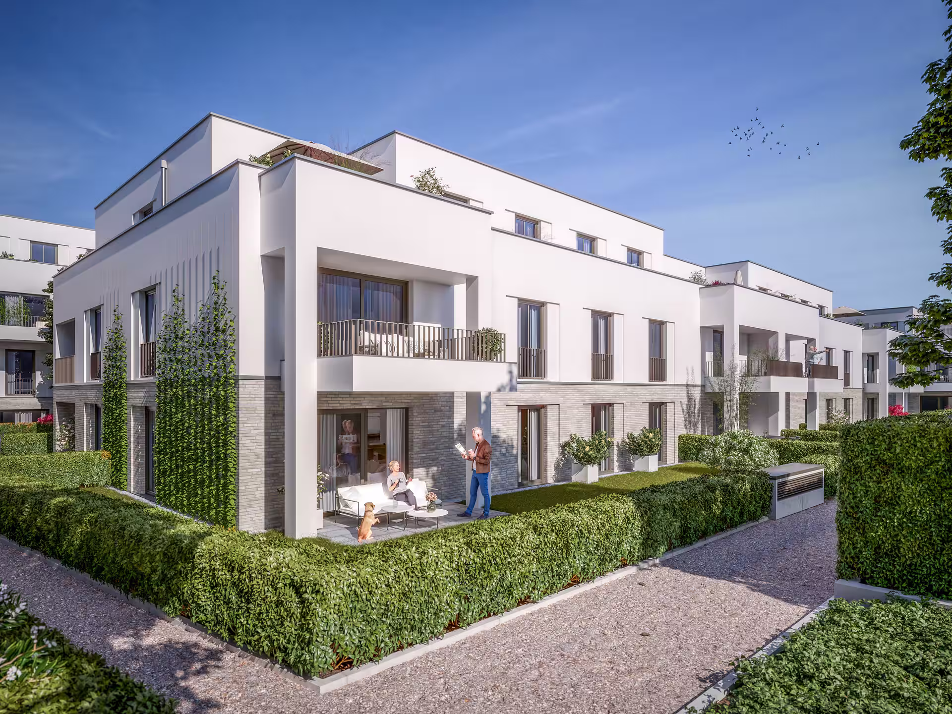 Kaisergärten Brühl Außenansicht auf Terrassen & Balkons